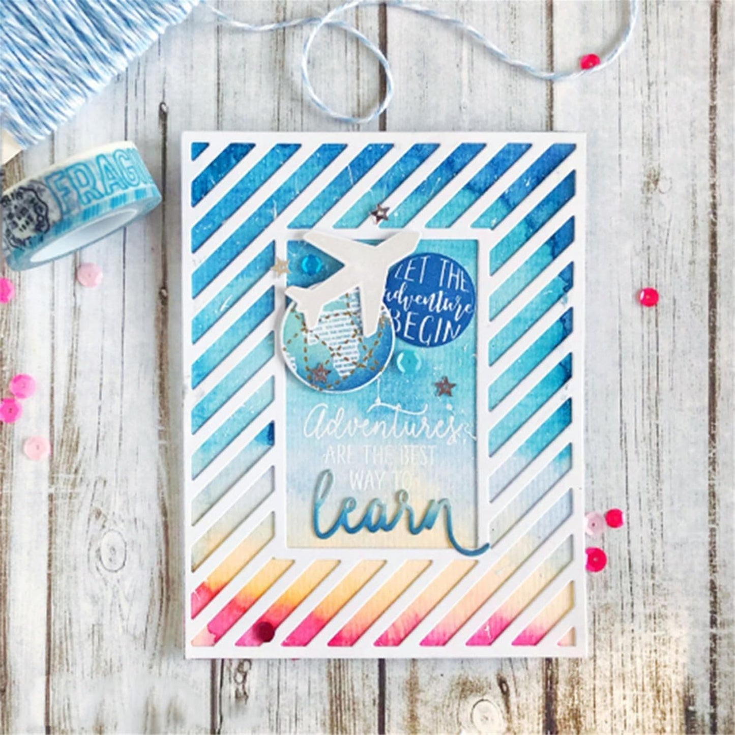 Lapoo Cutting Die for Scrapbooking, 3D Backgrounds Frame New Cutting Dies DIY Album Card Making Decor Paper Craft Metal Die Cuts Party Decorations (Bevel Frame 4.4 x 5.6 in)