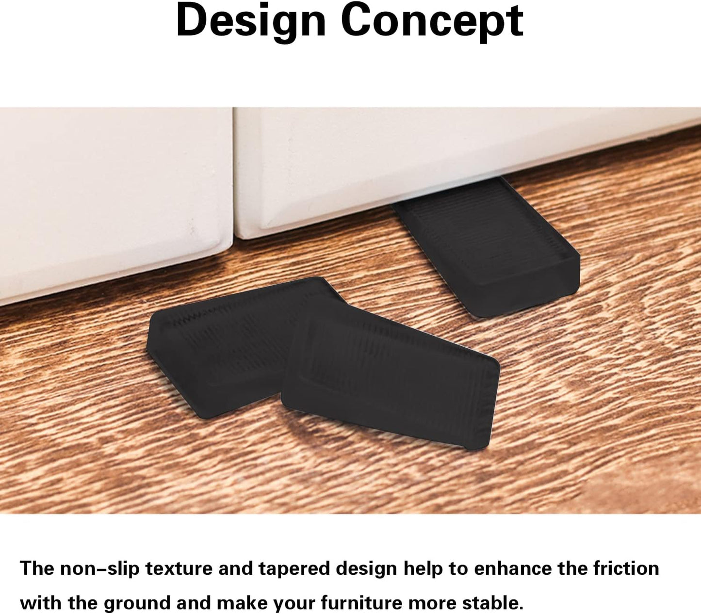 8 Pcs Black Shims, Shims for Leveling Furniture, Trimmable Hard Wedges Table Shims, Plastic Wedge Toilet Shim, Furniture Leveler Wedges, Rubber Texture, Perfect for Level Uneven Doors, Floors