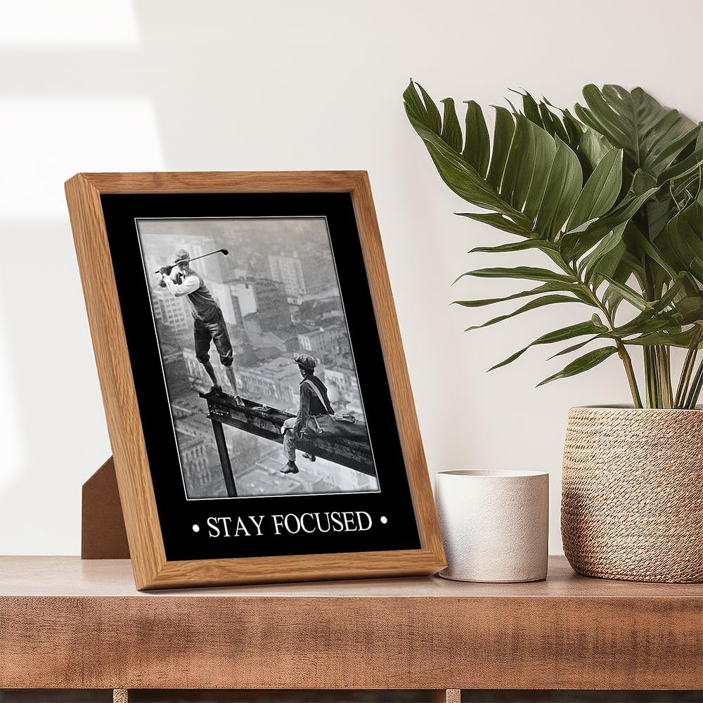 Motivational, Inspirational Art Print FRAMED - Vintage Golf Wall Art Poster- Chic Rustic Home Decor for Bedroom, Den, Man Cave, Game Room, Office - Great Easy Gift for Golfers - 8x10 Photo