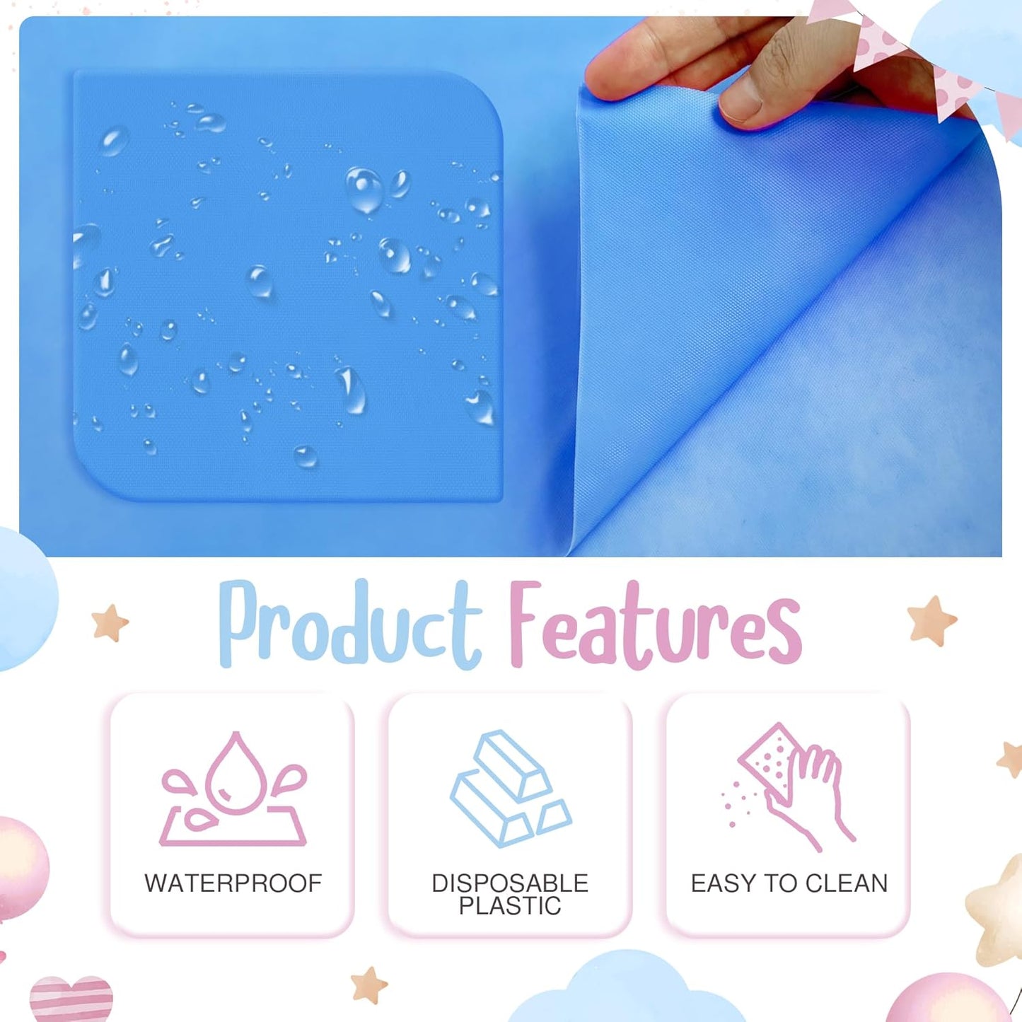 4 Pieces Dark Pink & Blue Series Rectangle Tablecloth, 54x72" Solid Color Waterproof & Spillproof Disposable Plastic Table Cover, Durable Party Tablecloth for Dining, Buffet, Picnic, Outdoor Events