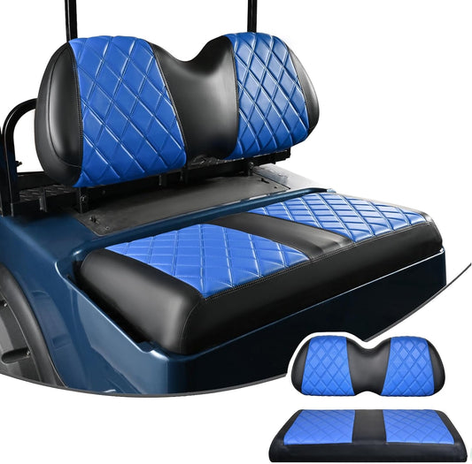 NOKINS Golf Cart Diamond Seat Covers Kit, Fit for Club Car Precedent OEM Standard Front Seat Cushion, Golf Cart Vinyl Seat Cover, No Nails Required