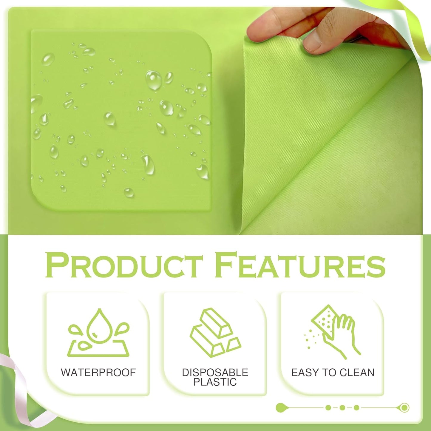 4 Pieces Blue & Green Series Rectangle Tablecloth, 54x72" Solid Color Waterproof & Spillproof Disposable Plastic Table Cover, Durable Party Tablecloth for Dining, Buffet, Picnic, Outdoor Events