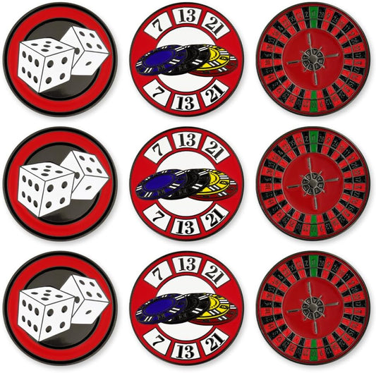 PinMart’s Mix Bundle Pack of 9 Golf Ball Markers - Golf Accessories for Men and Women – United States Eagle and American Flag Magnetic Ball Markers Set of 9