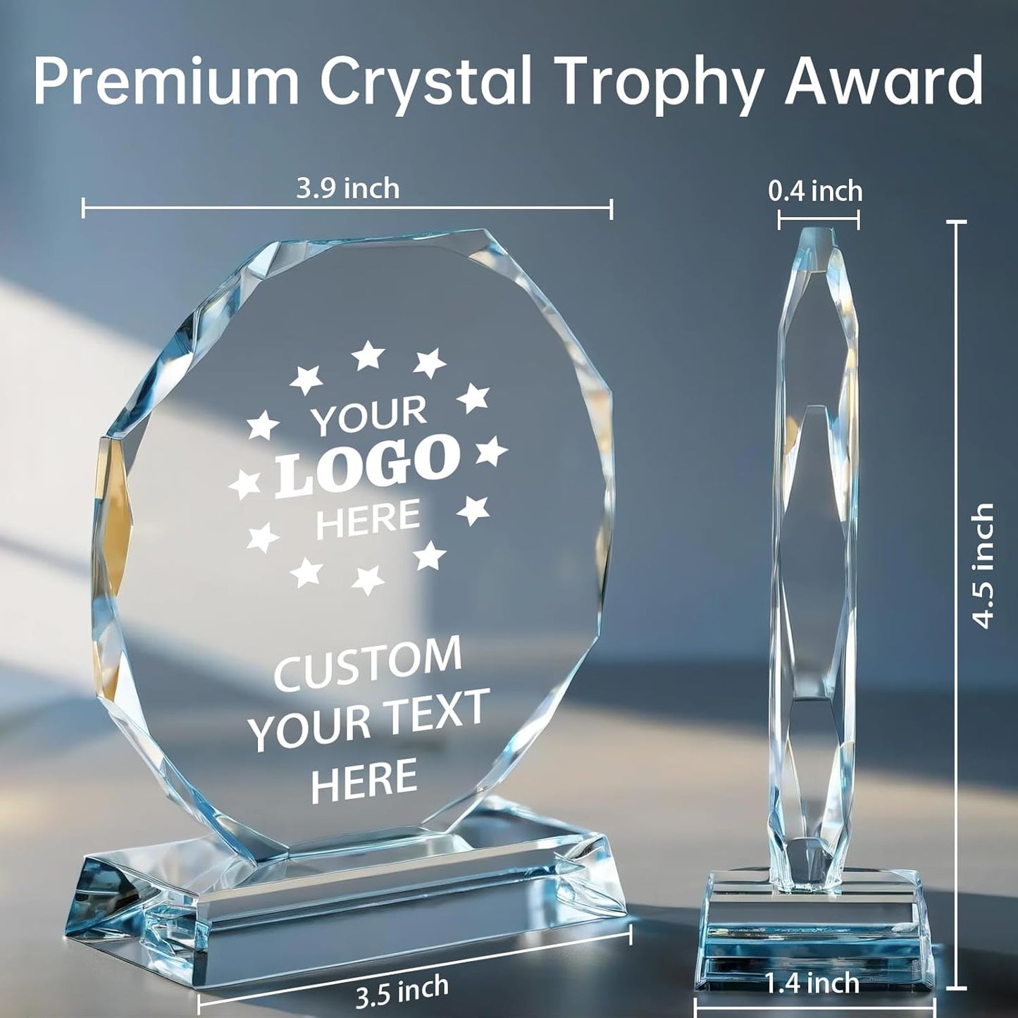 Personalized Crystal Trophy Award – Custom Awards and Trophies for Employees, Coworkers, Boss – Retirement, Farewell, Appreciation, Recognition Gifts – Custom Plaques