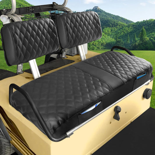 Club Car DS Pre-2000 Seat Cover, Golf Cart Front Seat Cover Fit for Club Car DS 1982-2000 OEM Ordinary Seat Cushion, Concave and Convex Design Appearance, Thick Vinyl Leather Comfortable
