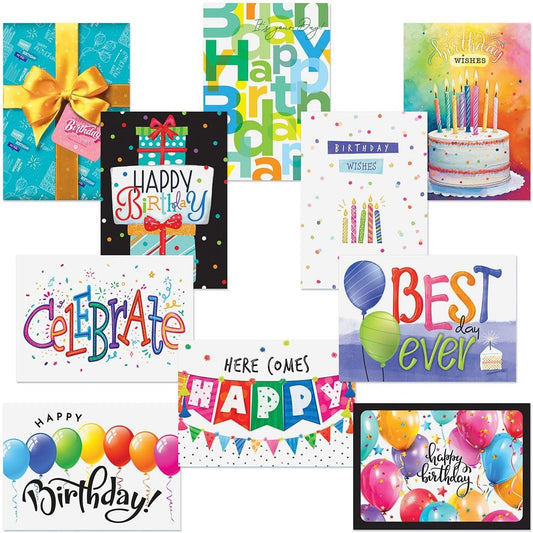 Current Confetti Celebration Birthday Cards Value Pack - Set of 20, Large 5 x 7 Inch Cards, Sentiments Inside, Envelopes Included