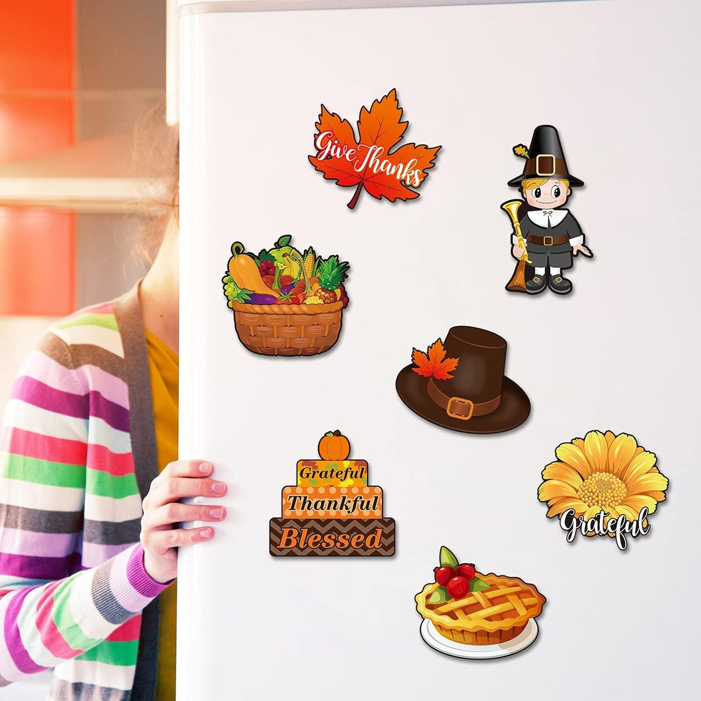 12 Pieces Thanksgiving Refrigerator Magnets Fall Magnets Autumn Holiday Magnets for Locker Fridge Home Decor (Turkey Style)