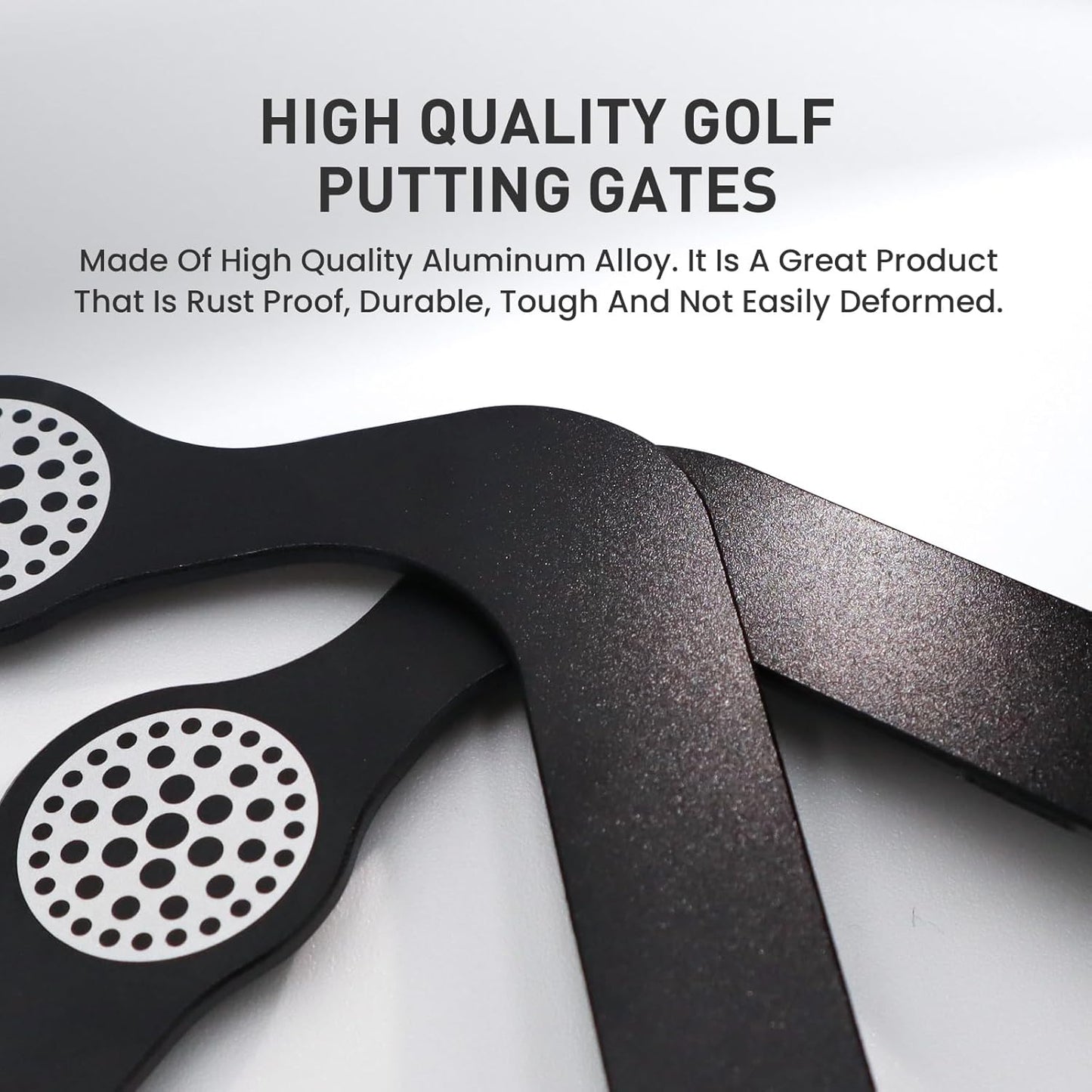 FINGER TEN Golf Putting Gates 3 Gate Sizes S M L(2''/ 2.36''/ 2.76'') with Protective Pouch Putting Training Aids, Game Gift for Home Green Outdoor Indoor Use (3 Putting Gate)