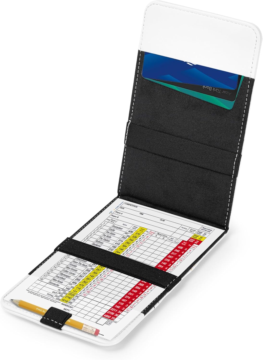 Golf Scorecard & Yardage Book Holder Cover Quality Leather Golf Scorecard Holder 4.5 × 7 inches Golf Accessories