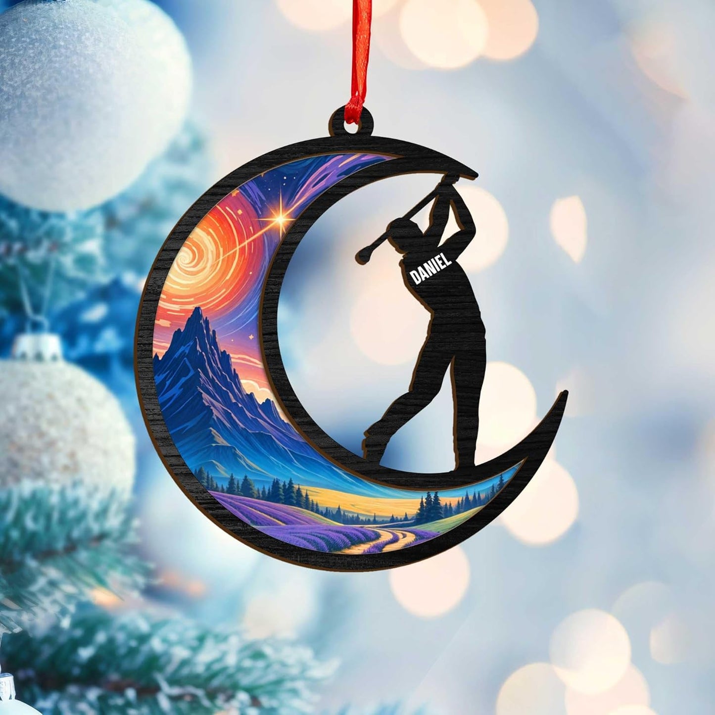 Personalized Golf Ornaments for Christmas Tree 2025 Custom Golf Christmas Ornament Golfing Bag Ornament Sports Golf Cart Ornaments Gift for Golfer Bag Golfing Lovers Hanging Decoration (G30)