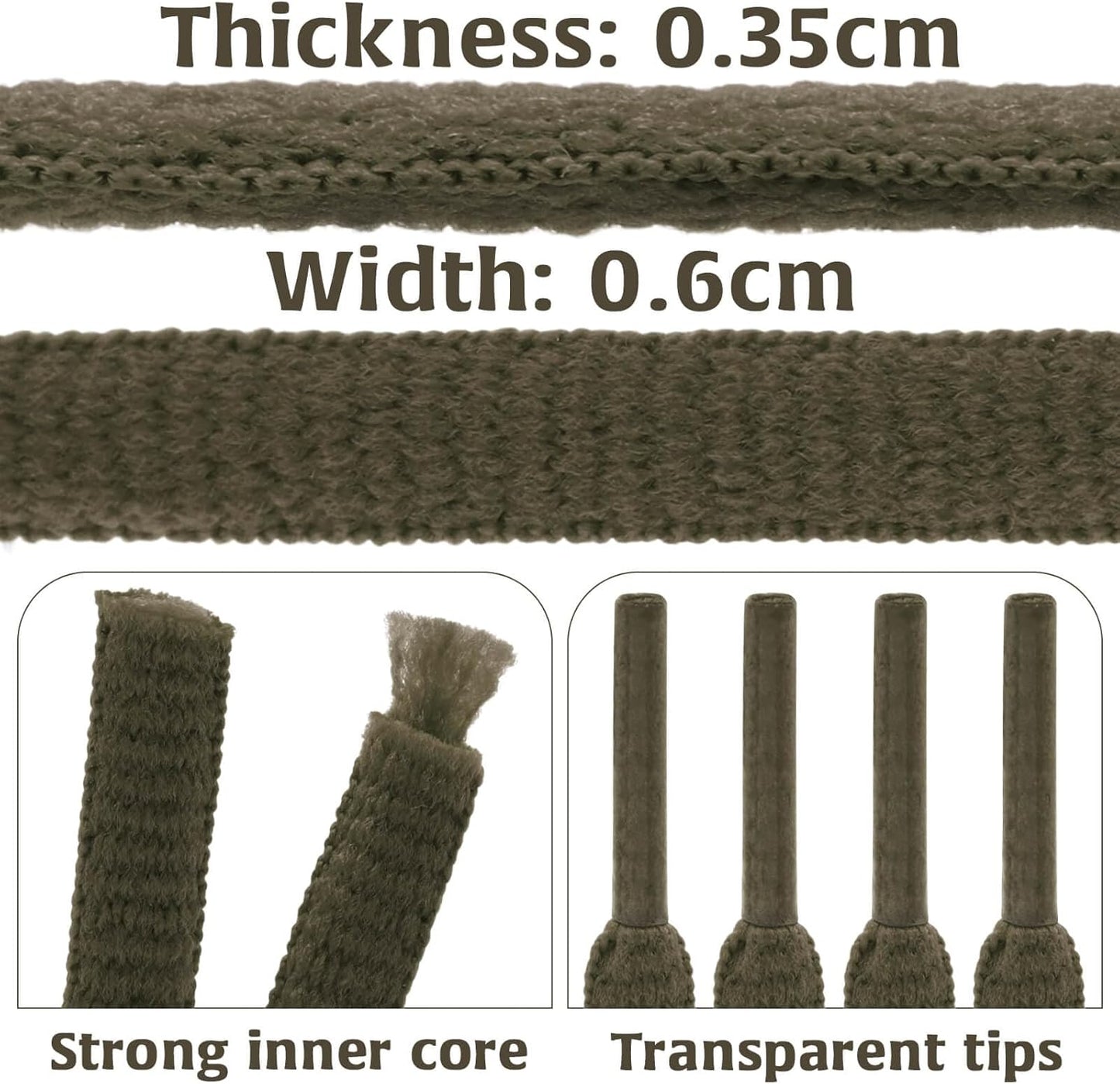 DELELE 2Pair Oval Shoes laces 42 Colors Half Round 1/4" Athletic ShoeLaces for Sport/Running Shoes Shoe Strings