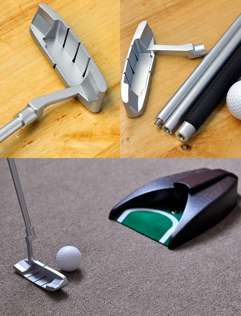 LEAGY 4-Section Portable Putter - Right & Left Hand, 2 Golf Balls, 1Pack Golf Bag