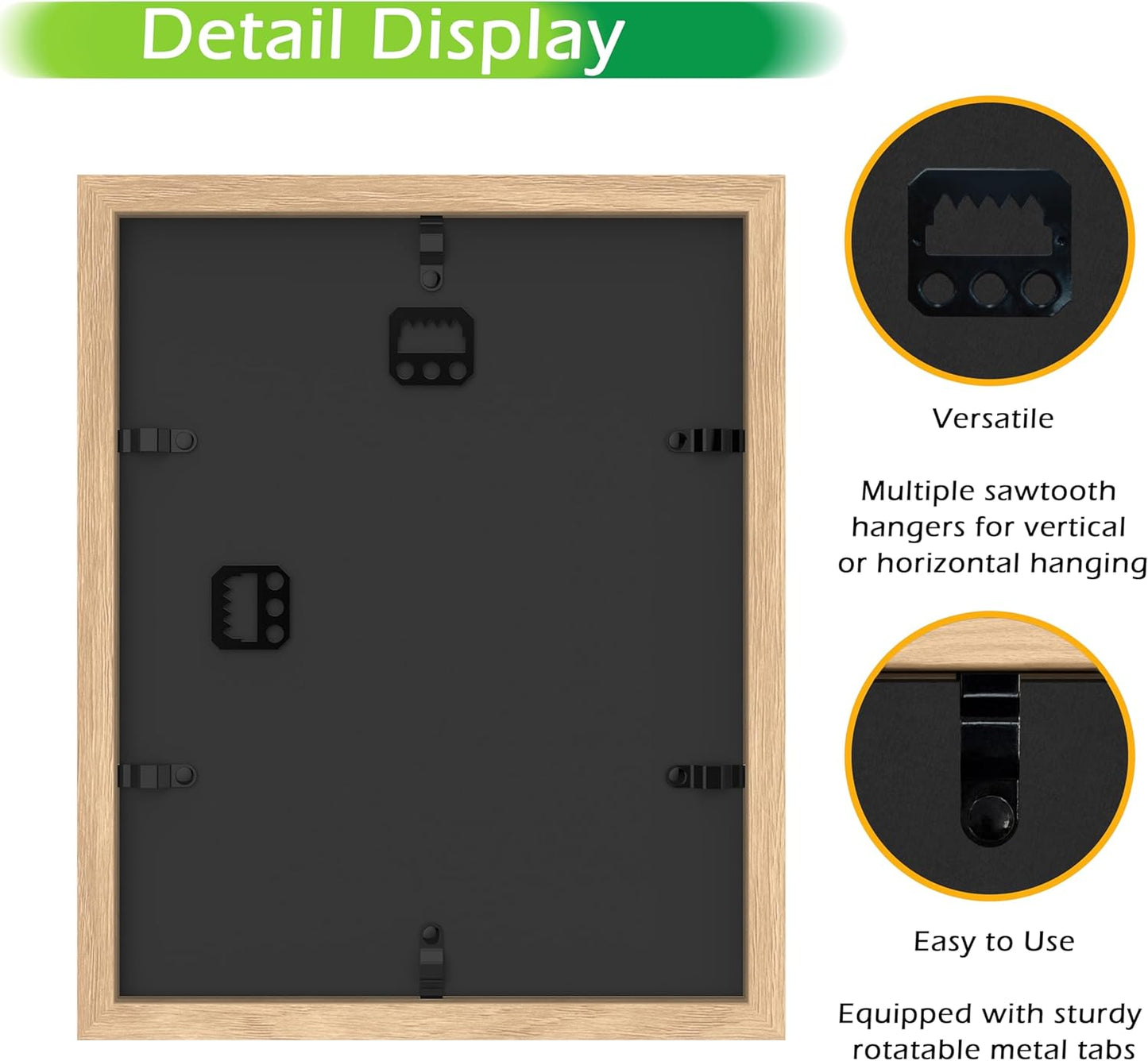 FrameWorks 8” x 10” Natural Oak Wooden Shadow Box Frame – Display Case with Soft Felt Back, Memory Box with Tempered Glass, Display Box with Elegant White Ball Push Pins, Wooden Flower Box