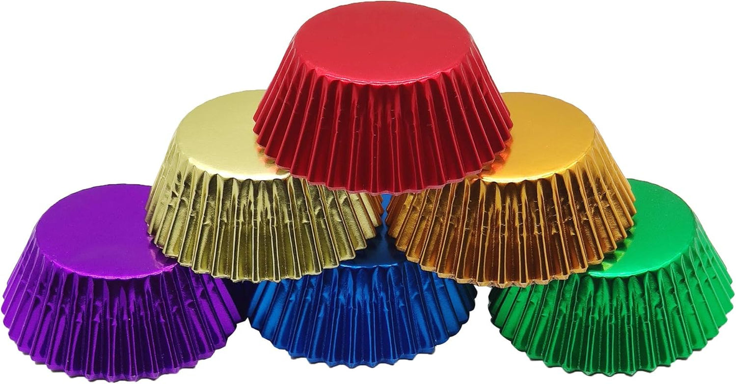 Rainbow 6 Bright Colors Standard Cupcake Liners Muffin Foil Paper Baking Cups, 120-Count