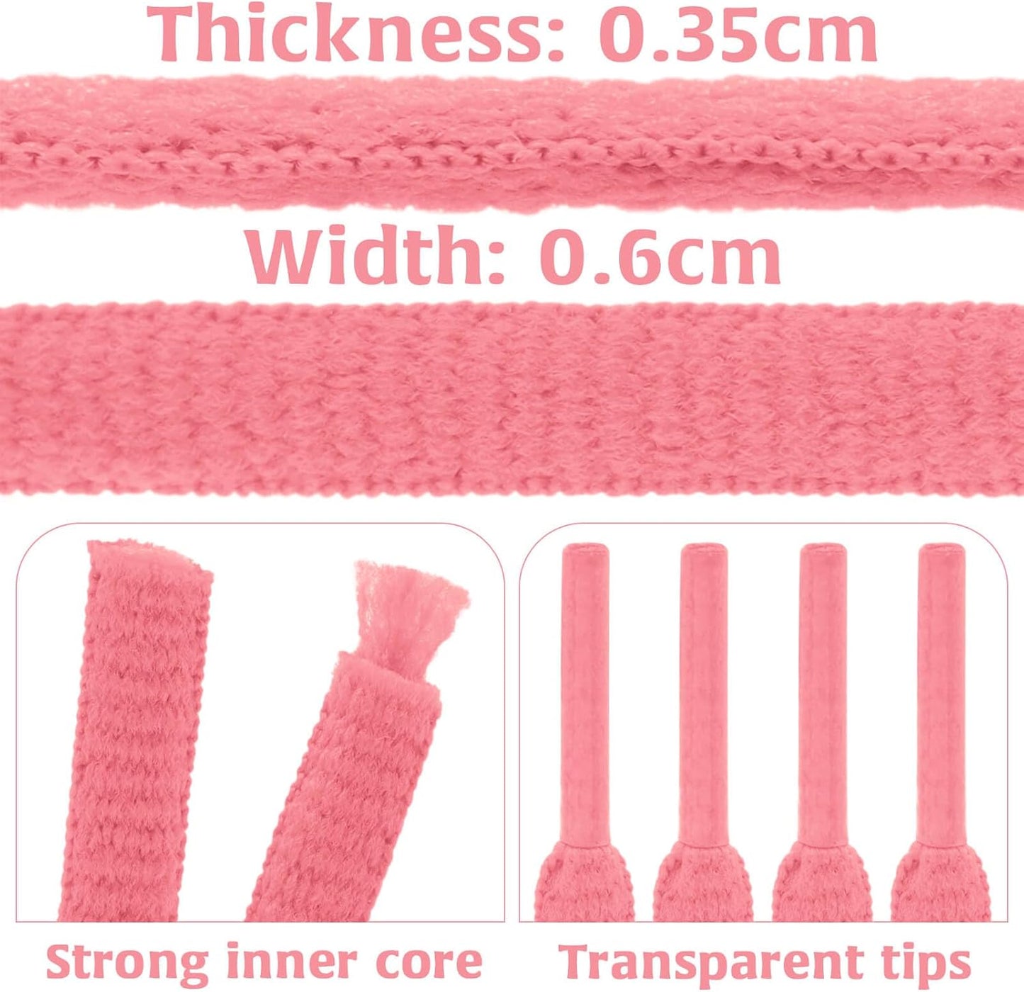 DELELE 2Pair Oval Shoes laces 42 Colors Half Round 1/4" Athletic ShoeLaces for Sport/Running Shoes Shoe Strings