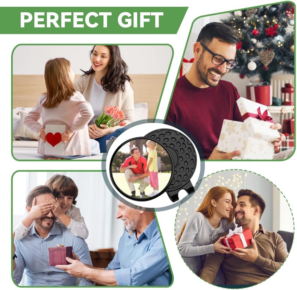 Custom Golf Ball Markers Hat Clip, Personalized Magnetic Hat Clip with Photo, Customized Ball Marker with Photo or Logo or Text for Golf Lovers, Retirement Beginners Gift