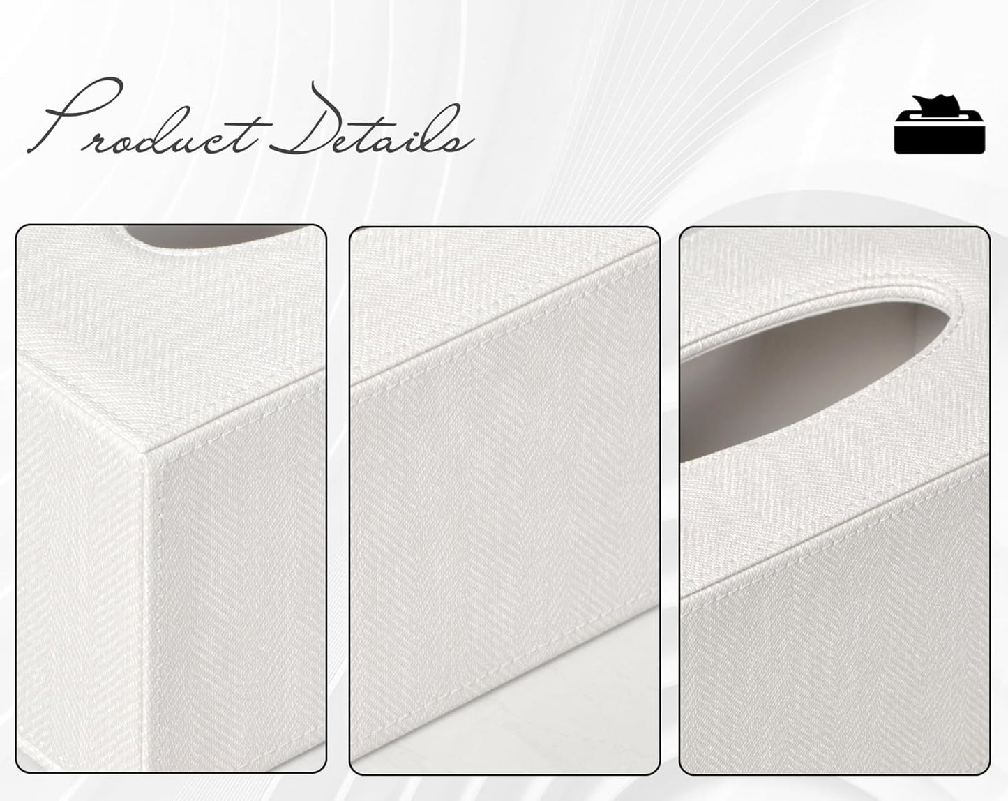 Tissue Box Cover Rectangular Tissue Box Holder for Bathroom (Beige)