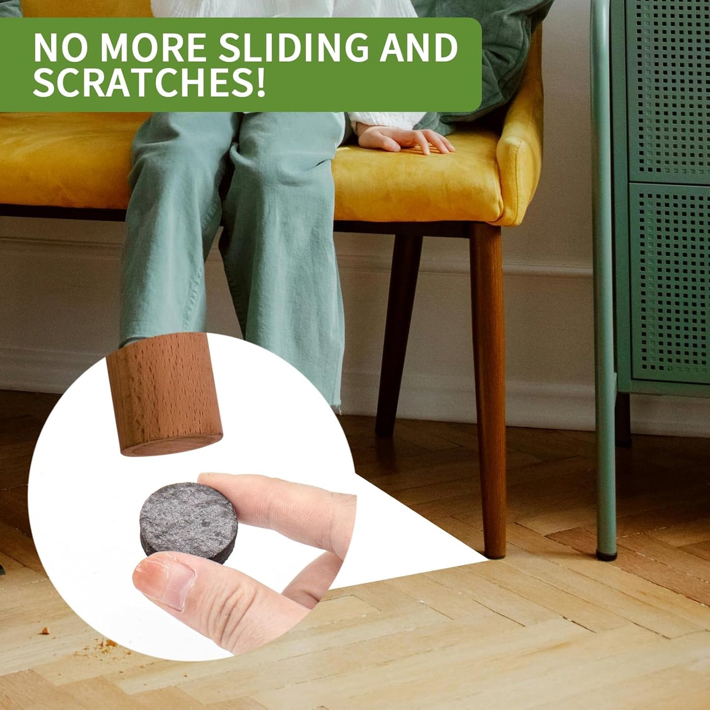 Non Slip Furniture Pads 60 PCS 1'' Round - Anti Slip Furniture Pads - Self Adhesive Rubber Feet Furniture Feet - Chair Leg Floor Protectors - Keep Furniture in Place