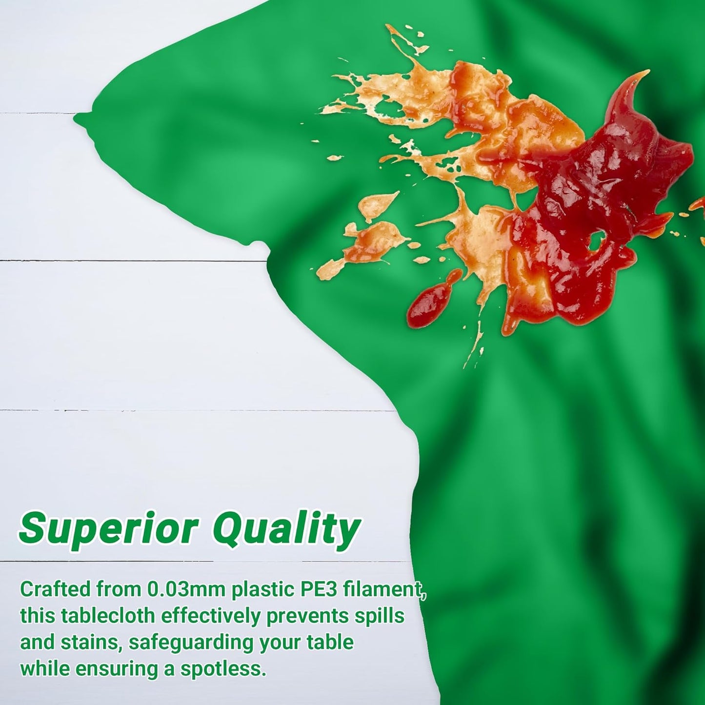 QZYL 12 PCS Disposable Plastic Table Cover, 54 X 108 in Large Table Cloth Rectangle, Green Plastic Tablecloth, Decorative Smooth Tablecloth for Parties Weddings Picnics Outdoor Events