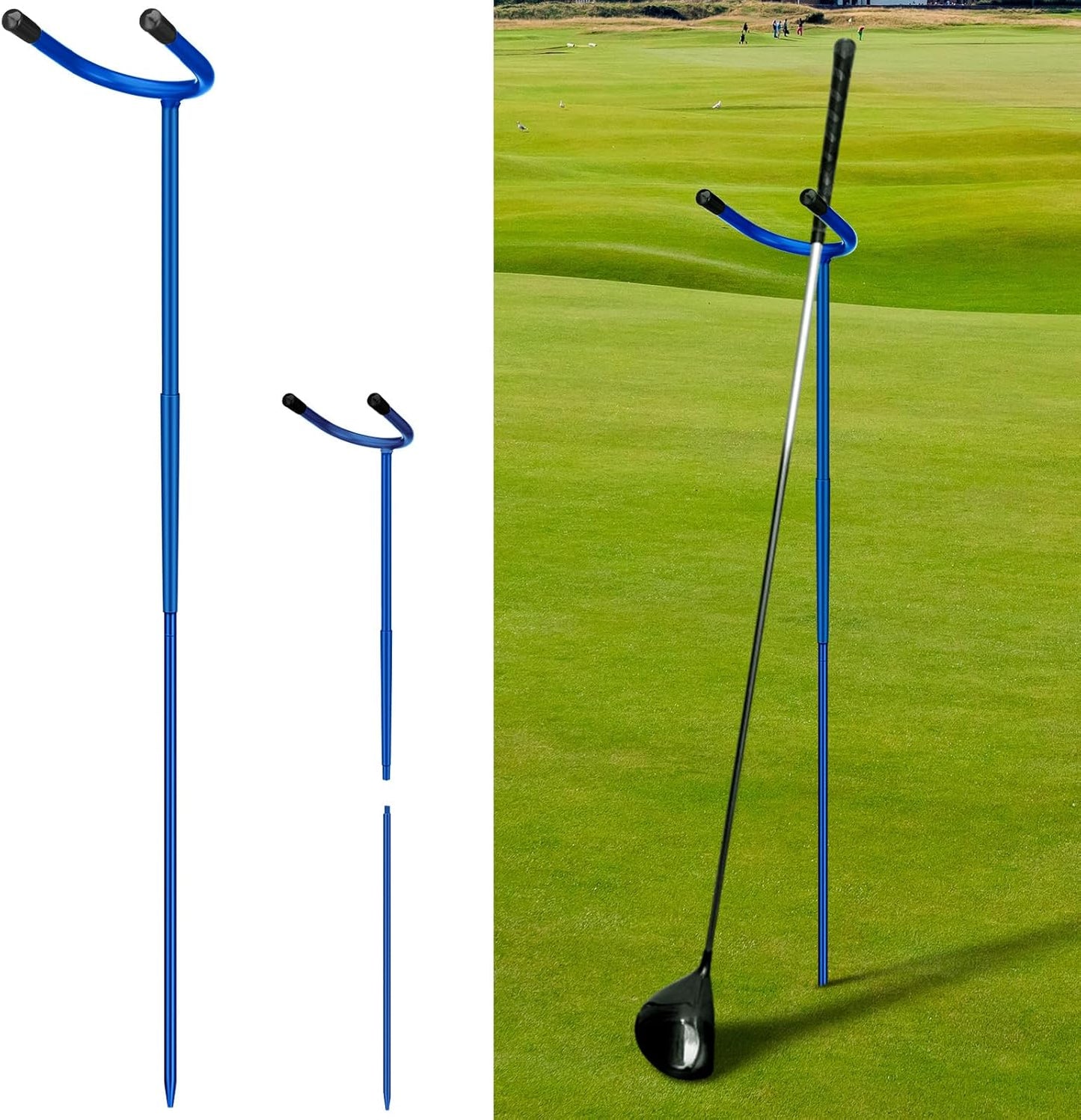 U Shaped Golf Club Holder Detachable Golf Club Stand Made of Stainless Steel Keeps Your Clubs Clean, Dry and Visible, Soft Rubber Covered Metal Golf Club Stand Easy to Carry
