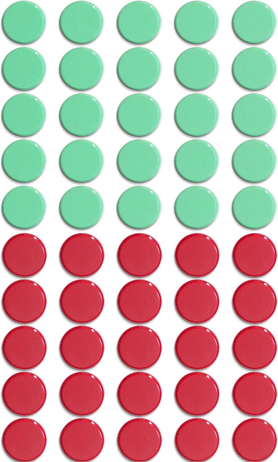 Qualsen Fridge Magnet, 50 Pack Refrigerator Magnets, Heavy Duty Magnet Whiteboard, Locker Magnets, Office Magnets (Green+Red)