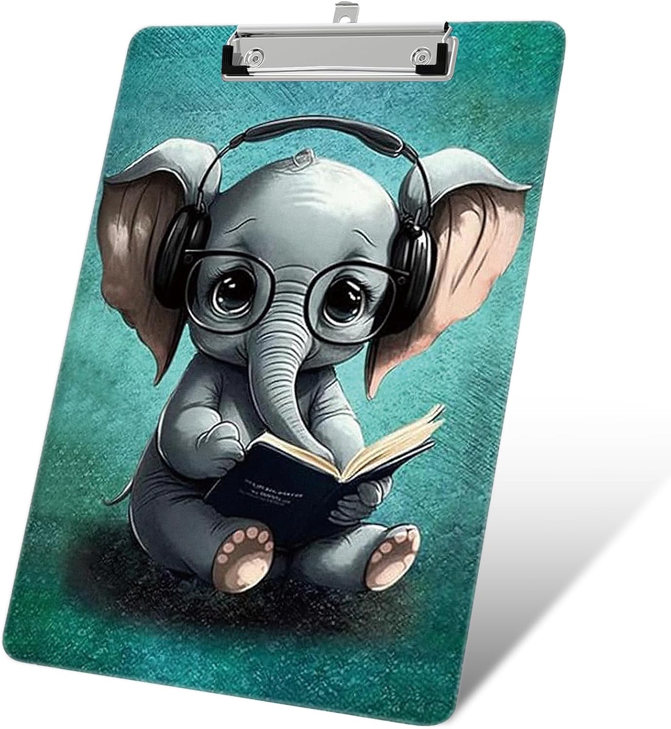 Plastic A4 Clipboards, Cute Fashion Clipboard Decorative, 12.2" x 8.7" Standard A4 Size Clipboards, Plastic Acrylic Clipboard for Teacher, Social Worker, Students,Women, Office Supplies(Elephant)