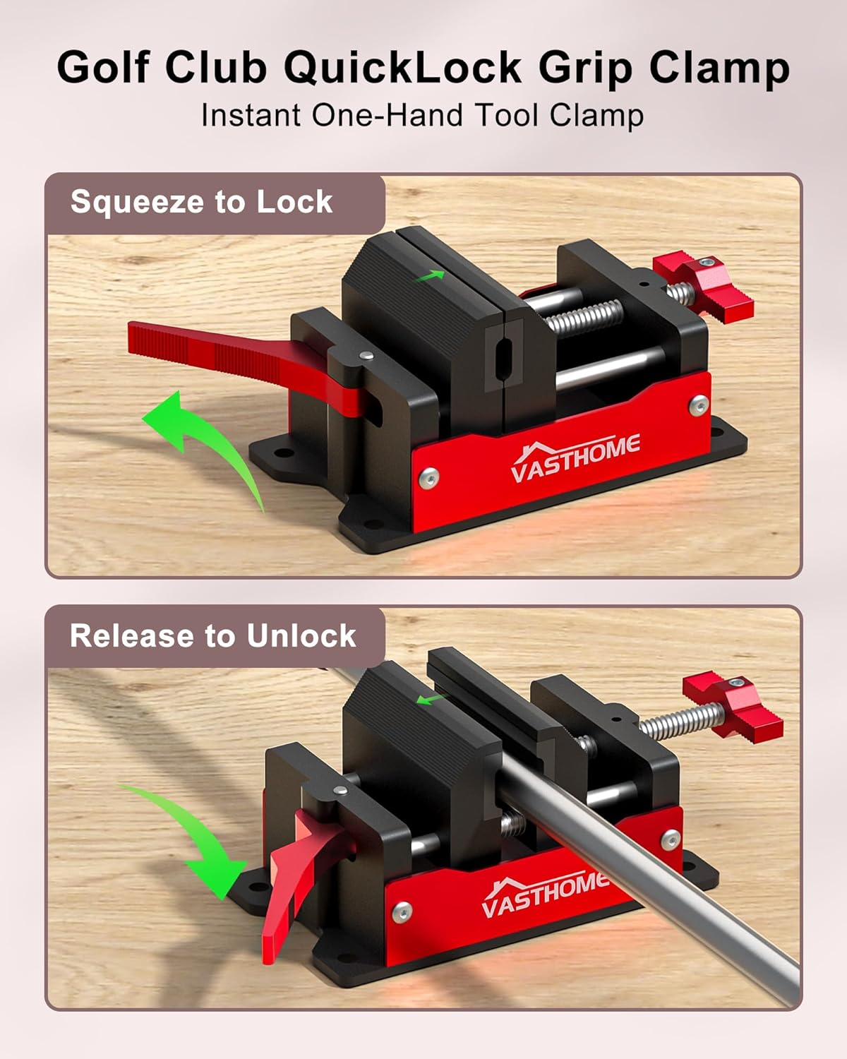 Golf Club Clamp Vise for Regripping Station