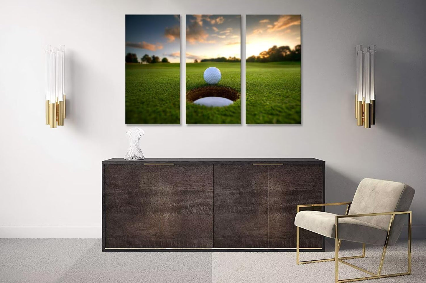 Golf Course Canvas Wall Art for Living Room Bedroom Home Decorations Golf Wall Decor for Office Golf Course Pictures Posters Framed Artwork Canvas Prints Ready to Hang(20''W x 40''H x3)