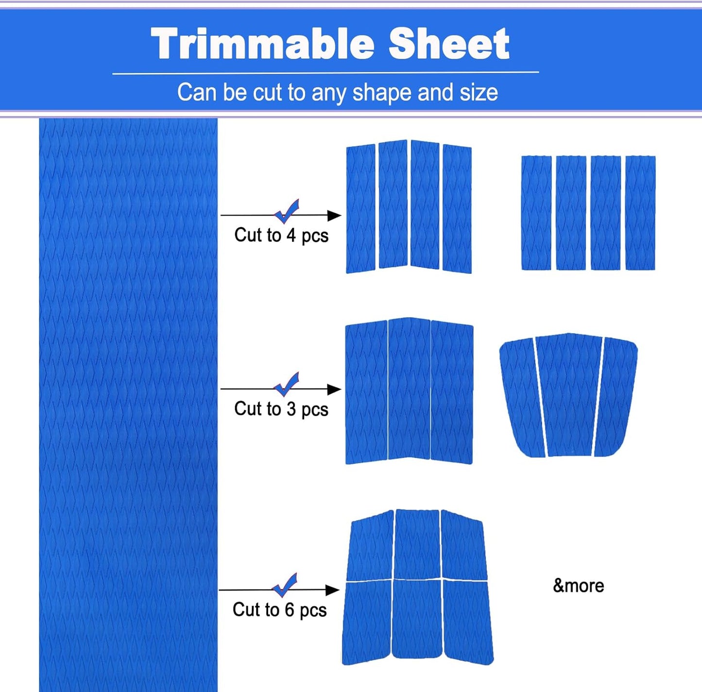 HZshark EVA Foam Boat Decking Sheet Universal DIY Surfboard Traction Pad Non-Slip Grip Mat Trimmable Sheet for Kayak RV Yacht Pool Skateboard Skimboard Step Green Yellow Orange Blue Dark Grey Black