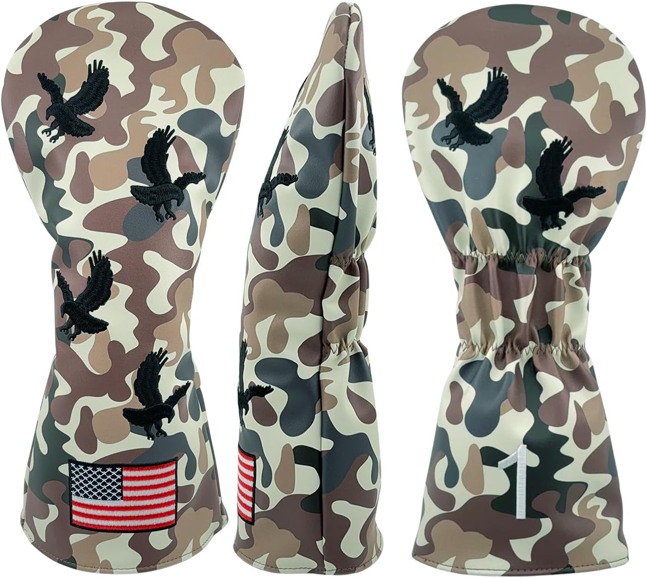Camo USA Bald Eagle Golf Headcover – Camo Driver Headcover – Golf Driver Head Covers – Funny & Durable Golf Head Covers -Golf Head Covers USA