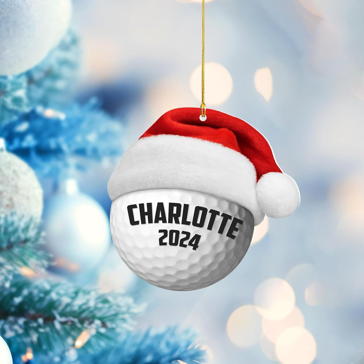 Personalized Golf Ornaments for Christmas Tree 2025 Custom Golf Christmas Ornament Golfing Bag Ornament Sports Golf Cart Ornaments Gift for Golfer Bag Golfing Lovers Hanging Decoration (G29)
