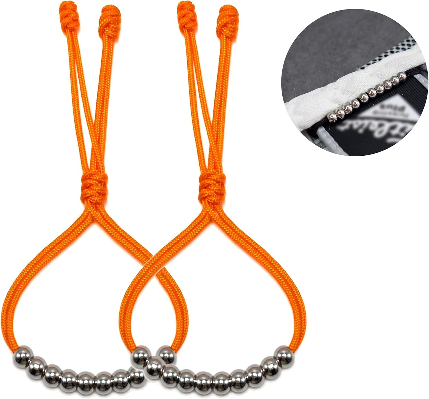 LAMIBEE Pack of 2 Golf Glove Bead Stroke Counter, 10 Stainless Steel Beads Score Counter for Gloves, Stroke Count Resizable Easy to Adjust Golf Round Scoring Tracker Accessory