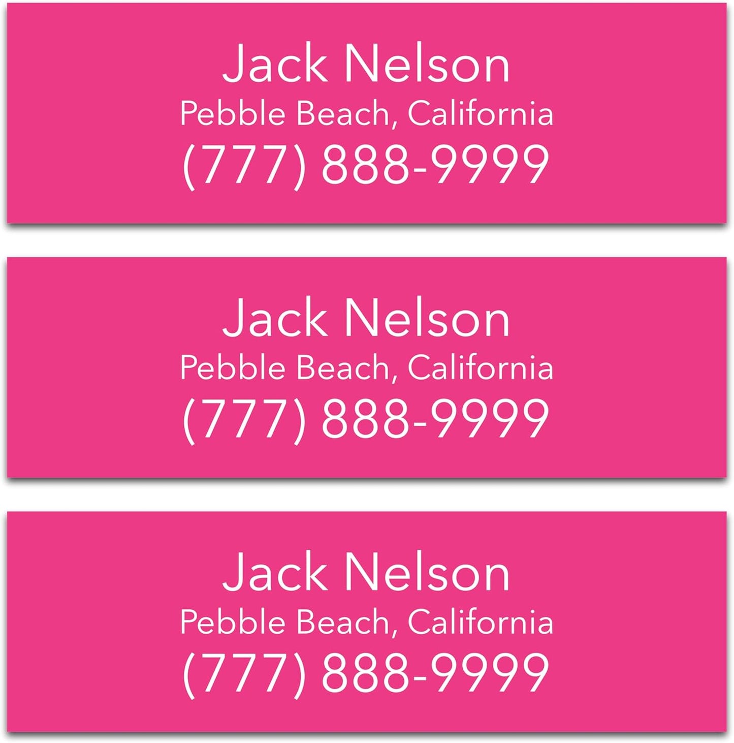 Personalized Golf Club Name Labels (30 Labels) - Custom Waterproof Name Stickers for Golf Clubs (Pink with White Text)