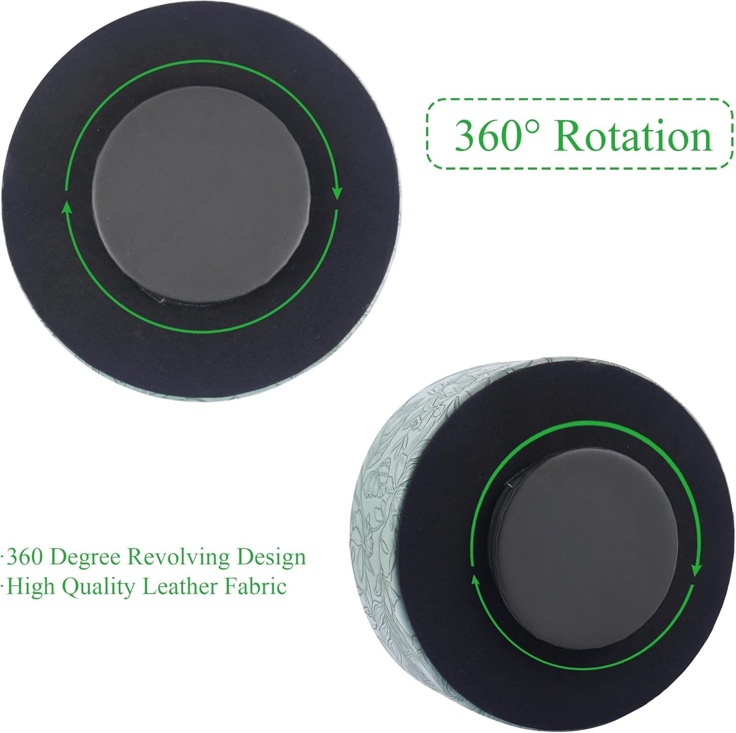 Hennaja Remote Control Holder, 360°Spinning PU Leather Desk TV Remote Caddy,Desk Storage Box Room Accessories for Controller, Media,Mail,Calculator, Mobile Phone,Pencil(1-Carved Green2)