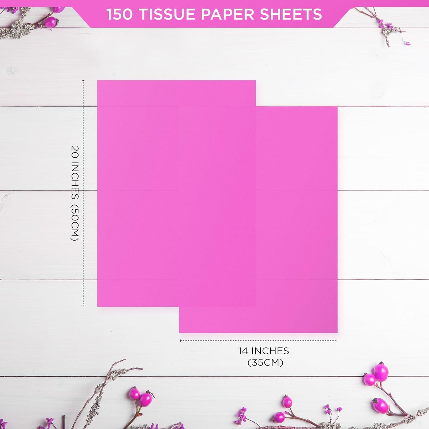 SANZIX 150 Sheets Pink Tissue Paper for Gift Bags Bulk 14"x20"- Hot Pink Tissue Paper Bulk for Gift Wrap, Christmas Gifts, Birthday, Valentine’s Day, Bridal & Baby Shower, Holiday & Xmas Decorations