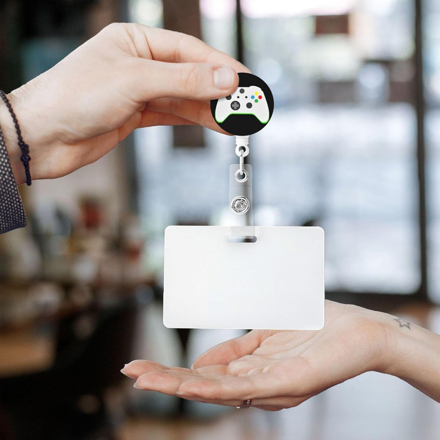 Video Games Badge Reels Retractable Badge Holder with Clip for Id Name Tag Office Worker Student Teacher Nurse Doctor