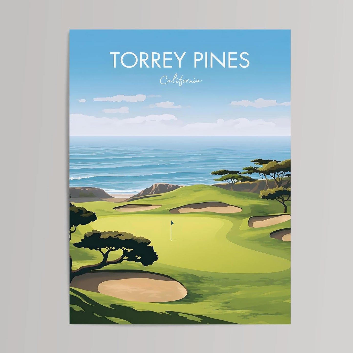 Golf Course Premium Giclee Fine Art Prints - Augusta, Pebble Beach, Pinehurst, Golf Course Posters, Golf Wall Art, Aesthetic Poster for Home Office Decor, Ready to Frame