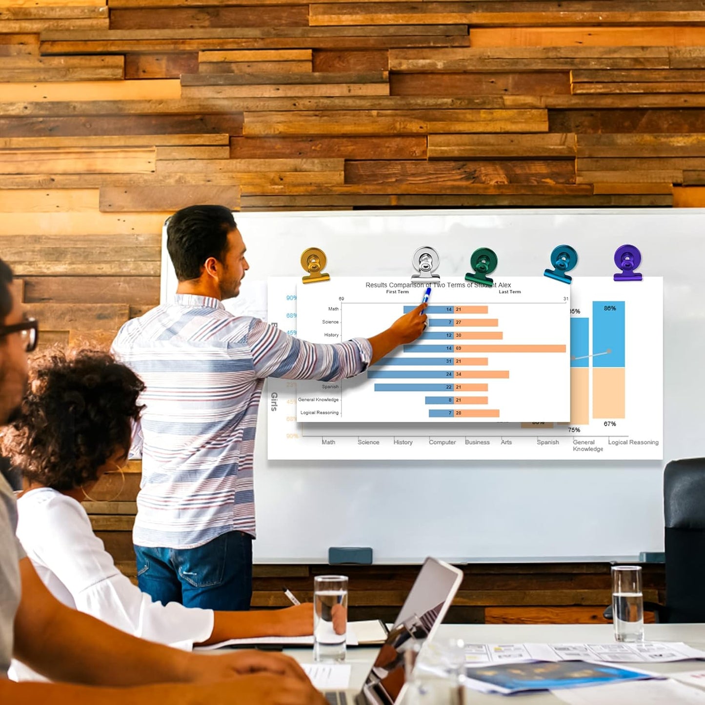 DIYSELF 8 Pack Strong Fridge Magnets, Heavy Duty Refrigerator Magnets, Magnetic Clips for Whiteboard, Office, Photo, Classroom, Locker Decorations for Girls and Kids