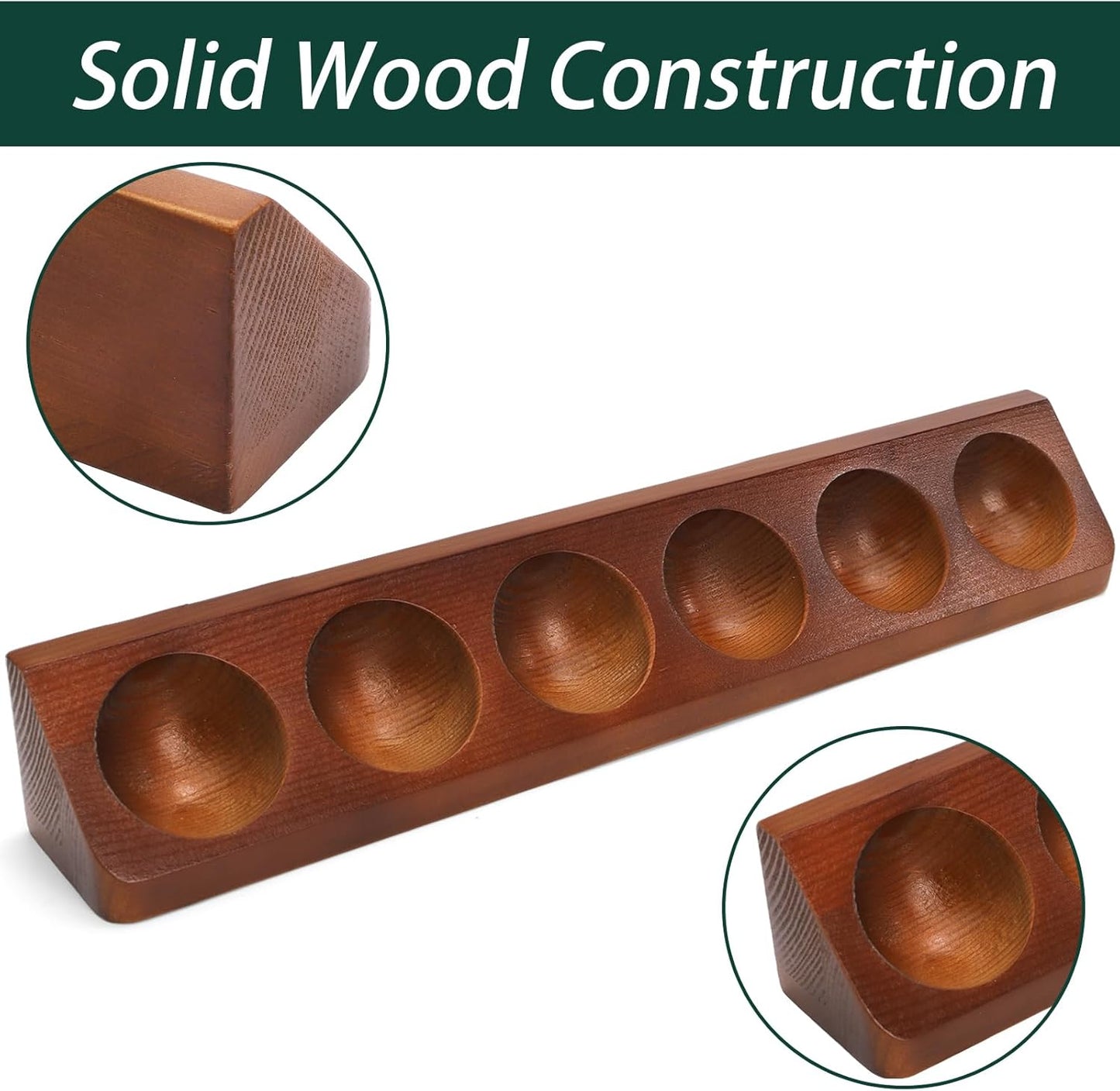 Jucoan Golf Ball Display Case, Wooden Wall Mounted or Desktop Golf Ball Display Holder Rack for 6 Balls, Golfer Gift for Hole in One, Course Memorabilia & Collectibles, Men Golf Enthusiasts