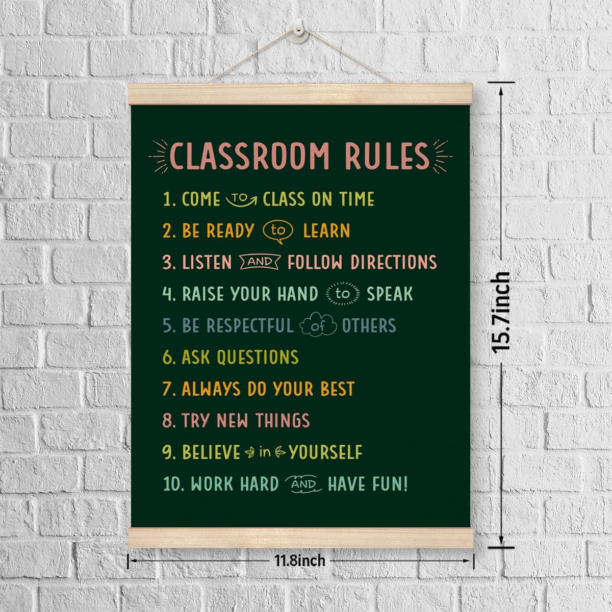 WDSXWH Classroom Rules Poster, Classroom Expectation Posters for Preschool Middle School Kindergarten Elementary Back to School Teach Supplies