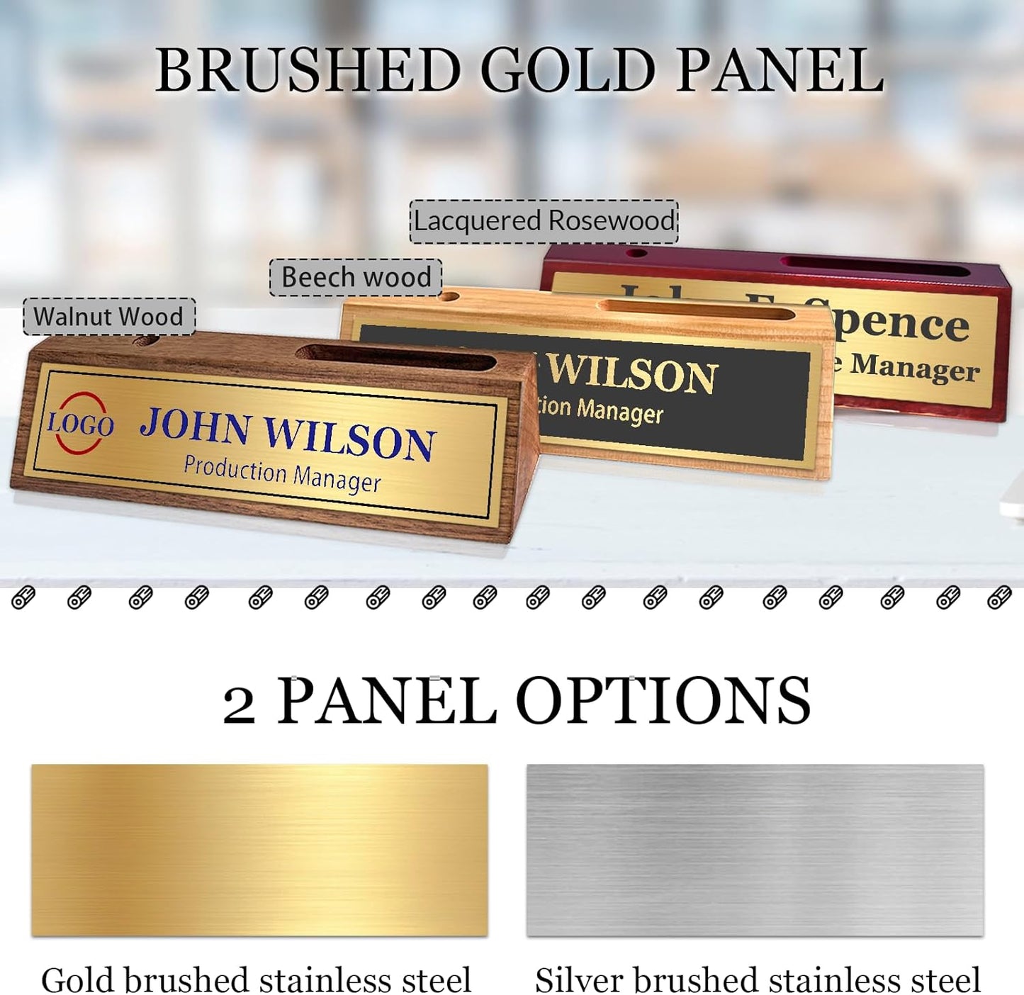 Name Plate for Desk Personalized Desk Name Plates Custom Wood Name Plaque with Name Title Logo Office Desk Accessories Gifts for Coworkers Employees Boss Manager Teacher