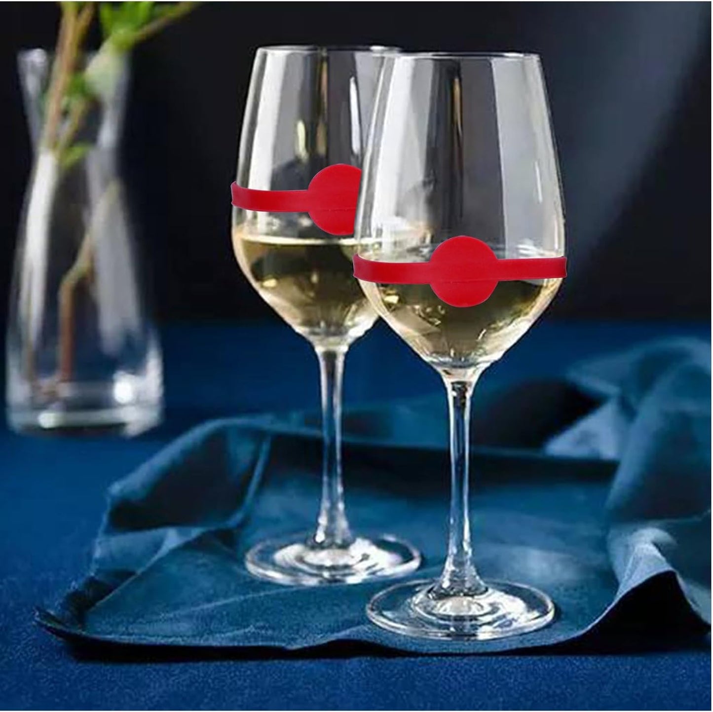 Stretchable Drink Markers 24pcs, Wine Glass Markers, Drink Identifiers for Glasses Cup, Beer Bottle, Mug, Jar, Cocktail Glass, Drink Labels for Party