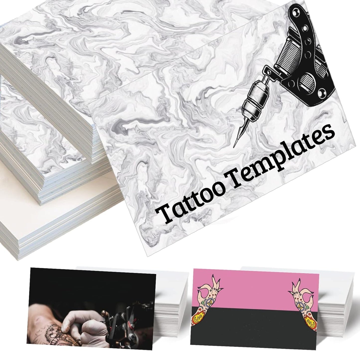 Custom Business Cards 100PCS Double-sided Printing Business Cards Customize with Your Logo Personalized 3.5"x 2" Cards for Business - Tattoo