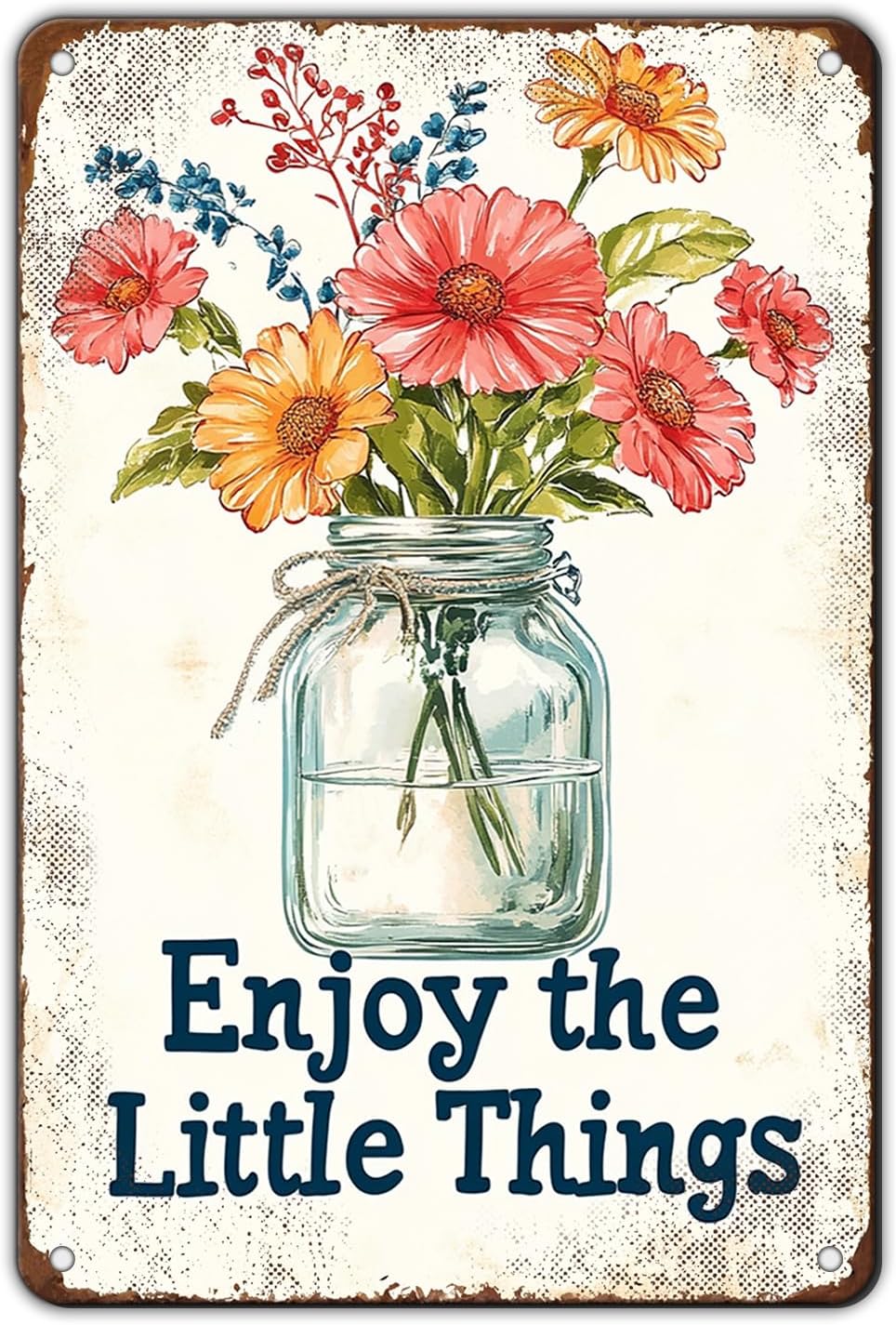 Metal Tin Sign Garden Signs Vintage Flower Signs Funny Fresh Flowers Sign Decorative Signs And Plaques For Kitchen Enjoy The Little Things Sign Farmhouse 8x12 Inch