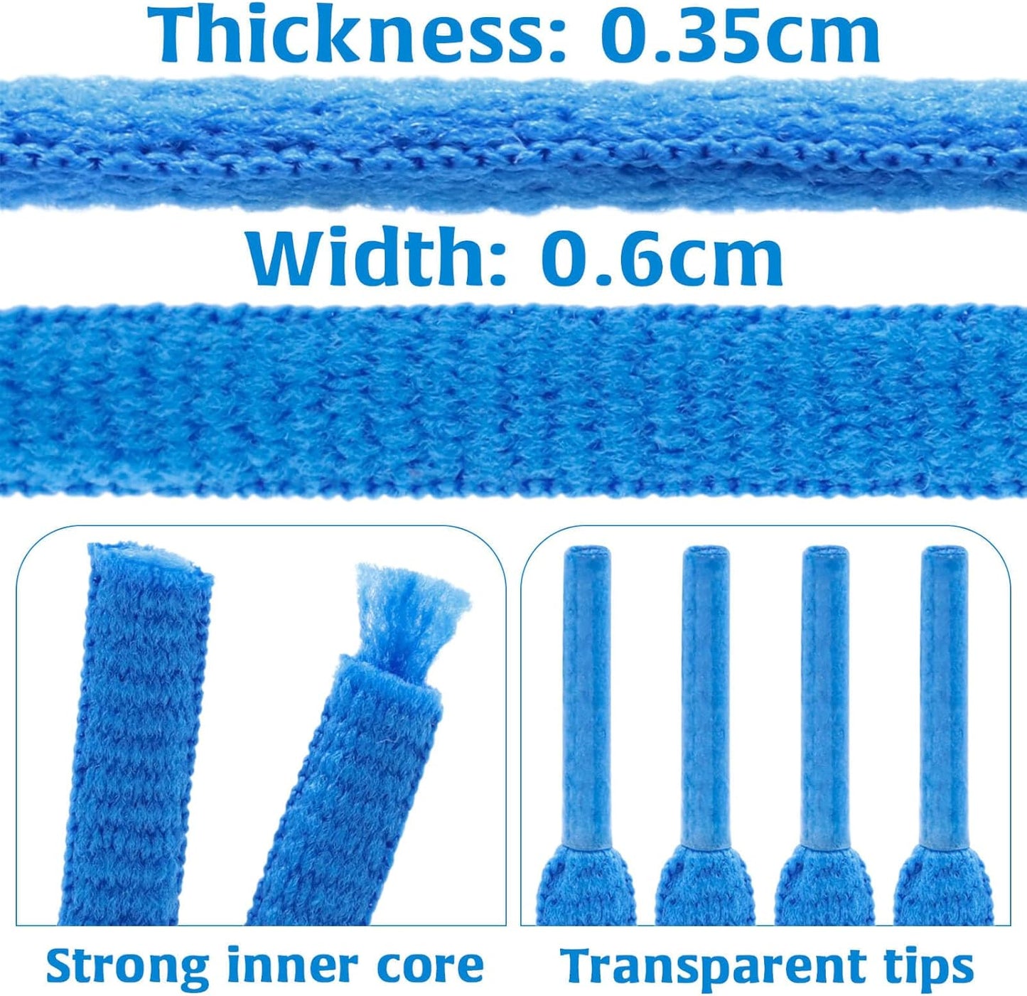 DELELE 2Pair Oval Shoes laces 42 Colors Half Round 1/4" Athletic ShoeLaces for Sport/Running Shoes Shoe Strings