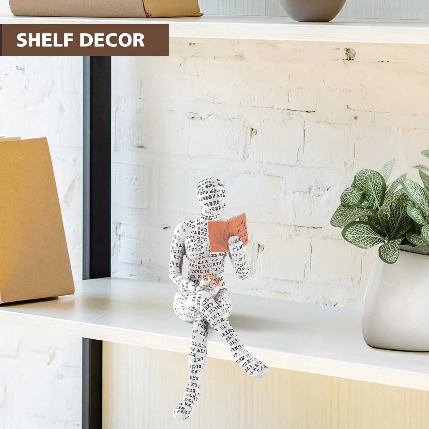 GRAPMKTG Home Decor Pulp Reading Women Thinker Statue Aesthetic Sculpture Room Decor Modern Abstract Decoration on Shelf Table Desk 3 Pack