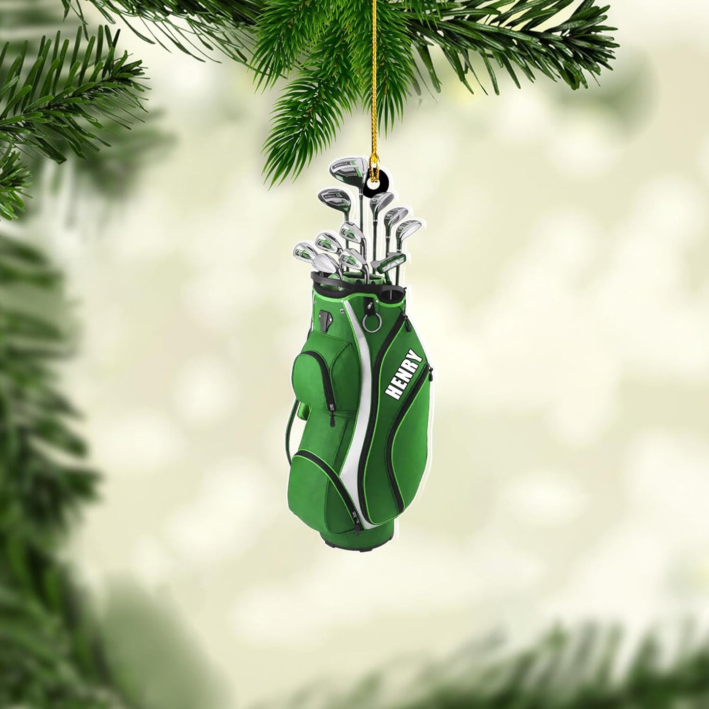 Personalized Golf Ornaments for Christmas Tree 2025 Custom Golf Christmas Ornament Golfing Bag Ornament Sports Golf Cart Ornaments Gift for Golfer Bag Golfing Lovers Hanging Decoration (G1)
