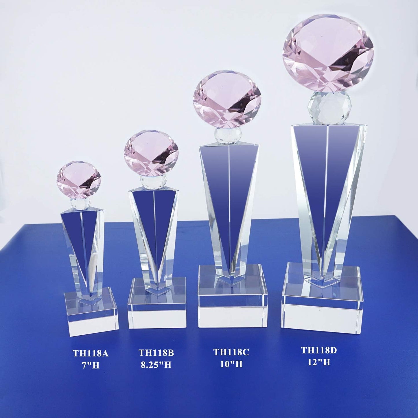 Optical Crystal Glass Diamond Trophy Awards Recognition Achievement Reality Personalized Custom Laser Etched Engraving Trophy