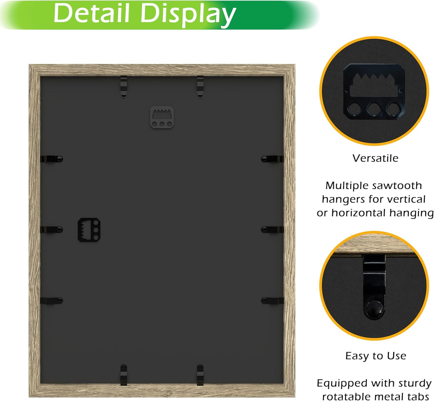 FrameWorks 11x14 Driftwood Wooden Shadow Box Frame – Soft Felt Back, Tempered Glass, and Included Elegant White Ball Push Pins