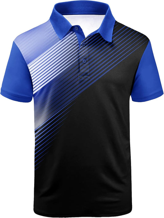 SCODI Mens Golf Shirt Moisture Wicking Performance Sport Short Sleeve Print Golf Polo Shirts for Men